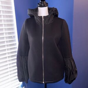 Rinascimento Nero Black Cappotto Coat Made in Italy Sz M Like New